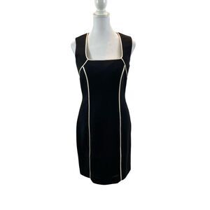 New with Tags Hugo Buscati Brand Black Sleeveless Dress With White Detail Size 4